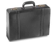 Mancini 4 Leather Expandable Attache Case Black