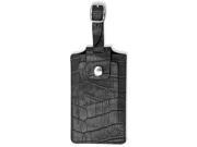 Winn Croco Leather Security I.D. Luggage Tag Black