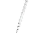 Waldmann Tango Rollerball Pen White Lacquer Sterling Silver Ring Pattern