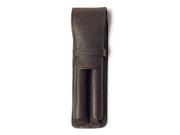 Aston Leather Double Pen Case Brown
