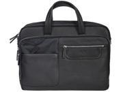 Scully Leather With Nylon Gusseted Workbag Black
