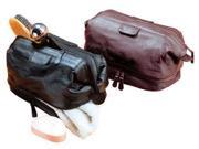 Winn Leather Travel Kit With Bottom Storage Pocket Black