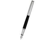 Waldmann Tuscany Fountain Pen Black Lacquer Sterling Silver Cap Lines
