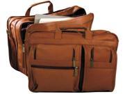 Andrew Philips Leather Vaqueta Napa Expandable Multi Function Briefcase Tan