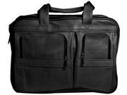 Andrew Philips Leather Vaqueta Contemporary Laptop Briefcase Black