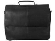 Andrew Philips Leather Vaqueta Napa Laptop Flapover Briefcase Black