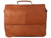 Andrew Philips Leather Vaqueta Napa Laptop Flapover Briefcase Tan