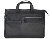 Scully Leather With Nylon Expandable Workbag Black