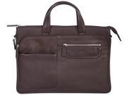 Scully Leather With Nylon Expandable Workbag Brown