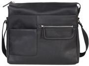 Scully Leather With Nylon Tablet Workbag Black