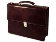 Jack Georges Sienna Collection Leather Double Gusseted Flapover Cherry