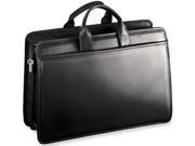 Jack Georges Platinum Collection Double Gusseted Leather Briefcase Black