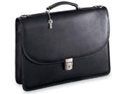 Jack Georges Platinum Collection Single Gusseted Leather Flapover Black