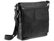 Scully Hidesign Handstained Leather Messenger Brief Black