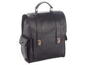 Clava Leather Turnlock Backpack Black