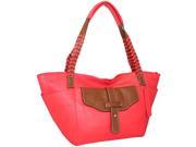 Nino Bossi Waxed Antique Leather Rome Around Town Tote Coral