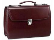 Jack Georges Elements Collection Double Gusset Flap Over Briefcase Burgandy