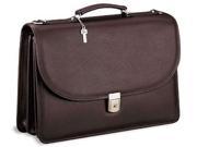 Jack Georges Platinum Collection Leather Flapover With Pocket Brown