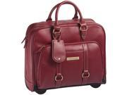 Clark Mayfield Hawthorne 17.3 Leather Rolling Laptop Bag Red