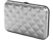 Ogon Quilted Button Card Case Wallet Silver