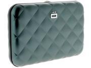 Ogon Quilted Button Card Case Wallet Platinum