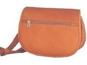 Full Size Flap Over Leather Waist Pack w Zippered Pocket on Flap Tan