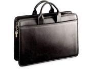 Jack Georges Platinum Collection Single Gusset Leather Briefcase Black