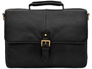 Charles Leather Medium Briefcase Black