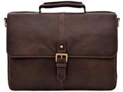 Charles Leather Medium Briefcase Brown