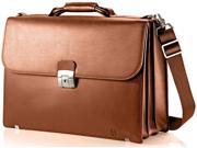 Hartmann Heritage Collection Leather Flap Briefcase Golden Oak