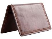 Dolce Old Leather Calling Card Case Dark Brown