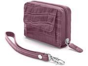 Women s Cash Card Coin Leather Accordion Wristlet Wallet Purple