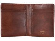 Dolce Old Leather Front Pocket Wallet with Magnetic Money Clip Dark Brown