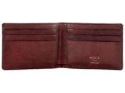 Bosca Washed Old Leather Small Bifold Wallet Dark Brown