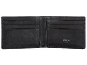 Washed Old Leather Small Bifold Wallet Black