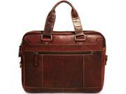 Voyager Collection Double Entry Top Zippered Briefcase Brown