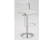 White Roll Back Pneumatic Gas Lift Adjustable Height Swivel Stool