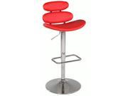 Red Pneumatic Gas Lift Swivel Height Stool