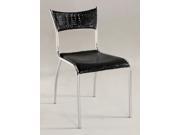 Chrome Black Slim Upholstered Back Side Chair Set of 4