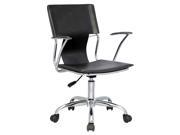 Chrome Black Office Swivel Arm Chair with Pneumatic Gas Lift