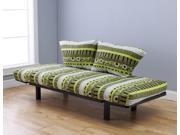 Hennepin Contemporary Daybed Futon Lunger with Black Metal Frame Includes Two Pillows