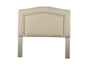 St Kitts Queen Full Size Beige Tan Hex Stich Upholstered Nailhead Trim Arch Headboard