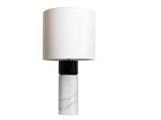 Skylar White Marble and Wood Table Lamp