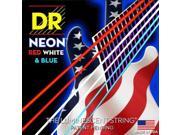 DR Strings K3 Neon Hi Def Red White Blue Electric Guitar Strings 10 46