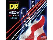 DR Strings K3 Neon Hi Def Red White Blue Bass 5 String Set 45 125