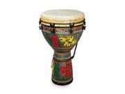 Remo 16x27 Key Tuned Leon Mobley Djembe in Multi Mask Fabric Finish