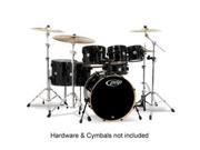 Pacific by DW PDP Concept Series 7 Piece Shell Set Pearlescent Black w Black Hardware