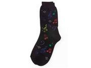 Aim Music Multi Colored Music Symbol Ladies Socks Black