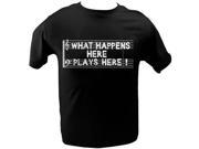Aim Music What Happens Here Plays Here Black T Shirt X Large