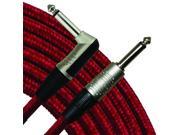 RapcoHorizon 18 Vintage Cloth Instrument Cable Red 1 4 Straight to Right Angle